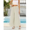 image:imageCHARTOU Women Summer Striped Wide Leg Lounge Pants Boho Eyelet Lace Elastic Waist Beach Palazzo TrousersLight Green