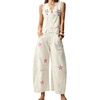 image:imageCHARTOU Women Bib Barrel Jeans Overalls Y2k Star Print Baggy Wide Leg Pants Cropped Cargo Denim JumpsuitPink