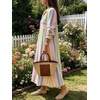 image:imageCHARTOU Women Contrast Striped Button Down Summer Casual Loose Long Shirt Dress with PocketsBlue