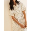 image:imageCHARTOU Women Polka Dot Cotton Shirt Dress Floral Button Down Pleated Waist Flowy Long Dress with PocketsFloral
