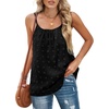 image:imageCHARTOU Womens Comfy Scoop Neck Swiss Dots Loose Fit Spaghetti Straps Cami Shirt Tank TopsBlack