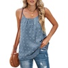 image:imageCHARTOU Womens Comfy Scoop Neck Swiss Dots Loose Fit Spaghetti Straps Cami Shirt Tank TopsBlue