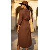 image:imageCHARTOU Womens Linen Blend Shirt Dress Button Down Midi Dress with Pockets Summer Long Sleeve Casual Tunic Dress for WorkBrown