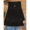 image:imageCHARTOU Womens Off Shoulder Summer Ruched Bandeau Lace Patchwork Tube TShirt TopsBlack