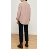 image:imageCHARTOU Womens Oversized Striped Button Down Shirt Casual Long Sleeve Blouse Loose Fit VNeck Tunic Tops for Work BeachWine