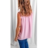 image:imageCHARTOU Womens Summer Ruched Smocked Sleeveless Front Button Loose Fit Shirt Tank TopPink