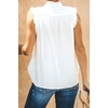 image:imageCHARTOU Womens Summer Ruched Smocked Sleeveless Front Button Loose Fit Shirt Tank TopWhite