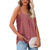 image:imageCHARTOU Womens Comfy Scoop Neck Swiss Dots Loose Fit Spaghetti Straps Cami Shirt Tank TopsPink