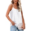 image:imageCHARTOU Womens Comfy Scoop Neck Swiss Dots Loose Fit Spaghetti Straps Cami Shirt Tank TopsWhite