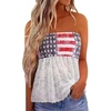 image:imageCHARTOU Womens Off Shoulder Summer Ruched Bandeau Lace Patchwork Tube TShirt TopsWhite