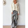 image:imageCHARTOU Women Floral Embroidered Lightweight Cardigan Button Down Open Front Cropped Cozy SweaterApricot