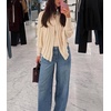 image:imageCHARTOU Women Pleated Cloak Sweater Cardigan Stand Collar Open Front Long Sleeve Cape Batwing Knit CoatWhite