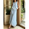 image:imageCHARTOU Women Polka Dot Two Pieces Sets Sleeveless Tank Top Tassel Long Skirt Matching Vacation SetsLight Blue