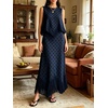 image:imageCHARTOU Women Polka Dot Two Pieces Sets Sleeveless Tank Top Tassel Long Skirt Matching Vacation SetsNavy
