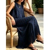 image:imageCHARTOU Women Polka Dot Two Pieces Sets Sleeveless Tank Top Tassel Long Skirt Matching Vacation SetsNavy