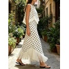image:imageCHARTOU Women Polka Dot Two Pieces Sets Sleeveless Tank Top Tassel Long Skirt Matching Vacation SetsWhite