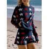 image:imageCHARTOU Womens 2 Piece Cute Star Knit Pullover Sweater and Short Sets Sexy Slim Fit Beach Vacation OutfitsNavy