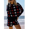 image:imageCHARTOU Womens 2 Piece Cute Star Knit Pullover Sweater and Short Sets Sexy Slim Fit Beach Vacation OutfitsNavy