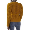 image:imageCHARTOU Womens Elegant Chunky Cable Knit Crochet Open Front Cardigan Sweater with BeltYellow