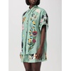 image:imageCHARTOU Womens Floral 2 Piece Outfits Boho Shot Sleeve Shirt High Waist Drawstring Beach Shorts SetsGreen