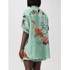 image:imageCHARTOU Womens Floral 2 Piece Outfits Boho Shot Sleeve Shirt High Waist Drawstring Beach Shorts SetsGreen