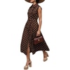 image:imageCHARTOU Women Retro Polka Dot Long Dress Sleeveless Collared Button Down Shirt Dress with BeltBrown