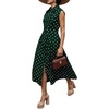 image:imageCHARTOU Women Retro Polka Dot Long Dress Sleeveless Collared Button Down Shirt Dress with BeltDark Green