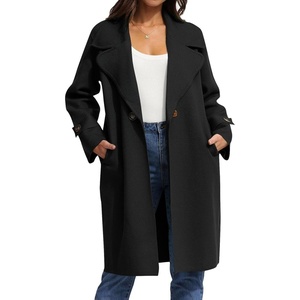 image:imageCHARTOU Womens Long Sweater Blazer Jacket Lightweight 1 Button Warm Knit Fall Winter CoatBlack