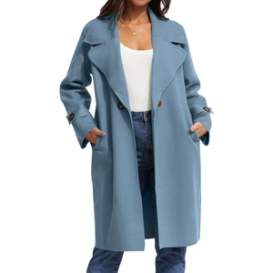 image:imageCHARTOU Womens Long Sweater Blazer Jacket Lightweight 1 Button Warm Knit Fall Winter CoatBlue