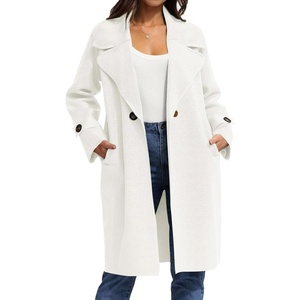 image:imageCHARTOU Womens Long Sweater Blazer Jacket Lightweight 1 Button Warm Knit Fall Winter CoatWhite