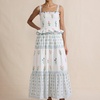 image:imageCHARTOU Women Floral Ruffle Tiered Y2k Maxi Dress Long Flowy Smocked Cute Party Dress with PocketsWhite