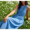 image:imageCHARTOU Summer Dresses for Women Sleeveless Pleated Midi Dress Tie Waist Casual Summer Sundress with PocketsBlue