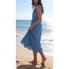 image:imageCHARTOU Summer Dresses for Women Sleeveless Pleated Midi Dress Tie Waist Casual Summer Sundress with PocketsBlue