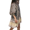 image:imageCHARTOU Women Boho Floral Mini Dress Summer Puff Sleeve Button Up Tiered Ruffle Babydoll Short DressBlack