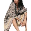 image:imageCHARTOU Women Boho Floral Mini Dress Summer Puff Sleeve Button Up Tiered Ruffle Babydoll Short DressBlack