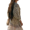 image:imageCHARTOU Women Boho Floral Mini Dress Summer Puff Sleeve Button Up Tiered Ruffle Babydoll Short DressYellow
