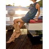 image:imageCHARTOU Women Summer Denim Mini Dress Casual Loose Ruffle Collar Sleeveless Buttons Shift Jean DressBlue
