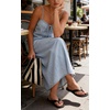 image:imageCHARTOU Womens Denim Midi Dress Sleeveless Spaghetti Strap Tie Front V Neck Casual Loose Fit Long Dress for Summer VacationLight Blue