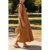 image:imageCHARTOU Womens Sleeveless Ruffle Neck Midi Dress Contrast Trim Linen Blend Loose Flowy Long Summer Sundress Beach DressBrown