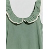 image:imageCHARTOU Womens Sleeveless Ruffle Neck Midi Dress Contrast Trim Linen Blend Loose Flowy Long Summer Sundress Beach DressGreen