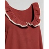image:imageCHARTOU Womens Sleeveless Ruffle Neck Midi Dress Contrast Trim Linen Blend Loose Flowy Long Summer Sundress Beach DressTerracotta