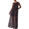 image:imageCHARTOU Women Polka Dot Long Flowy Dress Sleeveless Elegant Chiffon A Line Tunic Dress Beach CoverupsWhite