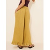 image:imageCHARTOU Women Ruffle Hem Cotton Linen Pants Cropped Wide Leg Palazzo Trousers Summer Beach Vacation OutfitsGinger
