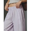 image:imageCHARTOU Women Ruffle Hem Cotton Linen Pants Cropped Wide Leg Palazzo Trousers Summer Beach Vacation OutfitsPurple