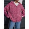 image:imageCHARTOU Hooded Cardigan for Women Gradient Zip Up Sweater Knitted Sweatshirt Fall Sweater CoatsPink