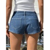 image:imageCHARTOU Low Rise Y2k Jean Shorts for Women Summer Hot Pinstripe Mini Denim Shorts with PocketsDark Blue