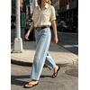 image:imageCHARTOU Women Floral Barrel Jeans Patchwork Boyfriend Baggy Wide Leg Denim Pants Y2k Patchwork Summer JeansLight Blue