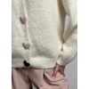 image:imageCHARTOU Women Fuzzy Button Down Crop Knit Cardigan Sweater Fall Slouchy Crewneck Long Sleeve Sweater TopWhite