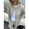 image:imageCHARTOU Women Fuzzy Wool Cardigan Sweater Fall Slouchy Balloon Long Sleeve Button Down Knit Sweater CoatBeige