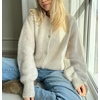 image:imageCHARTOU Women Fuzzy Wool Cardigan Sweater Fall Slouchy Balloon Long Sleeve Button Down Knit Sweater CoatBeige